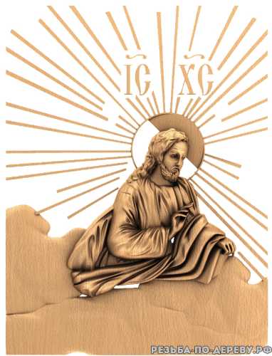 Резная икона Иисус #5 из дерева